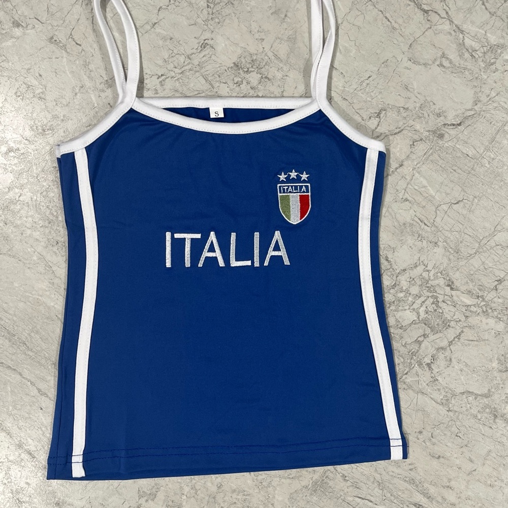 Italia Tank Tops Women Top Baby Brazil Crop T Shirts Graphic Tees Vintage 90s